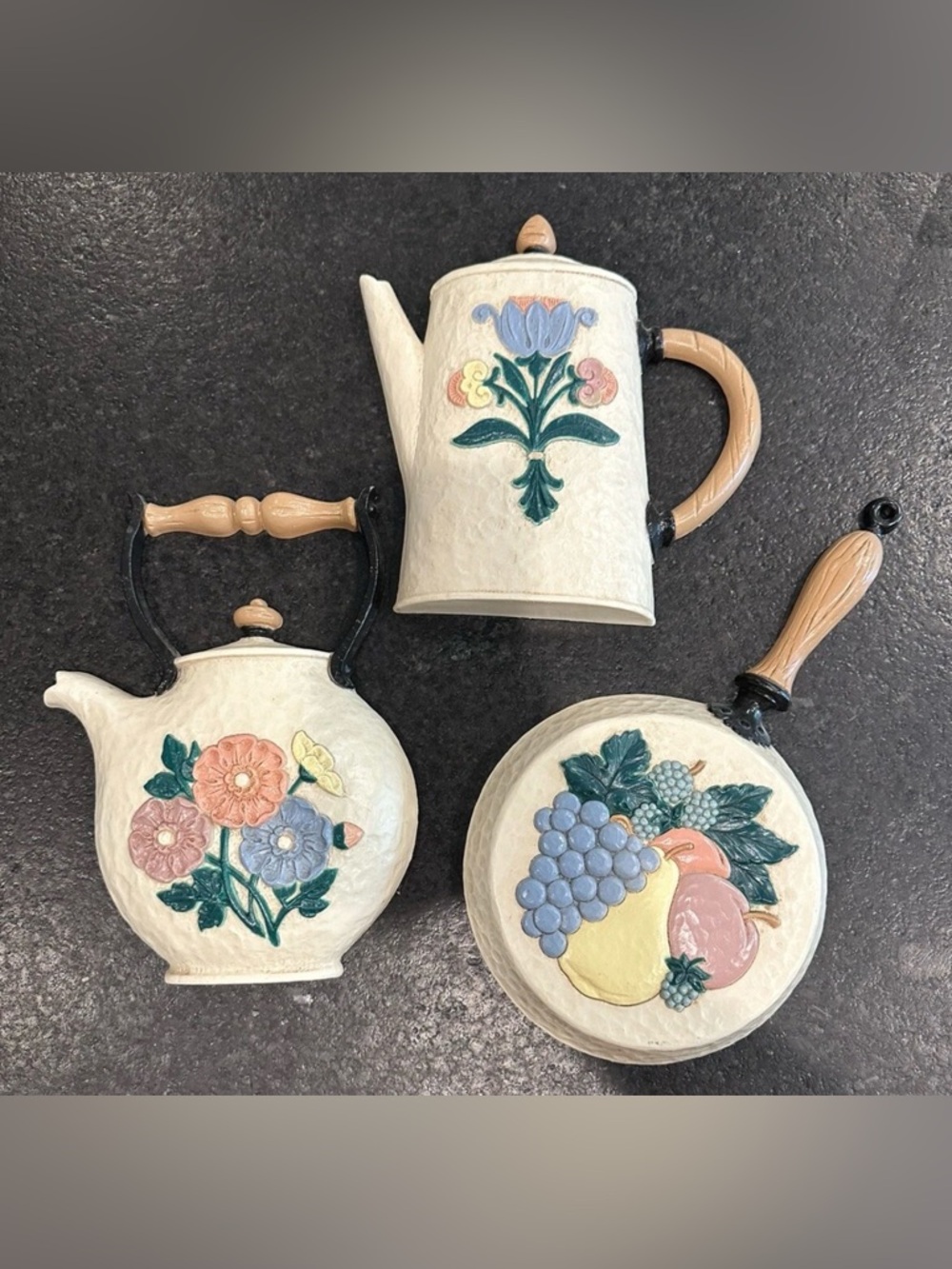Vintage Home Interiors 3 pc. Kitchen Wall Decor Made In USA Kitsch
